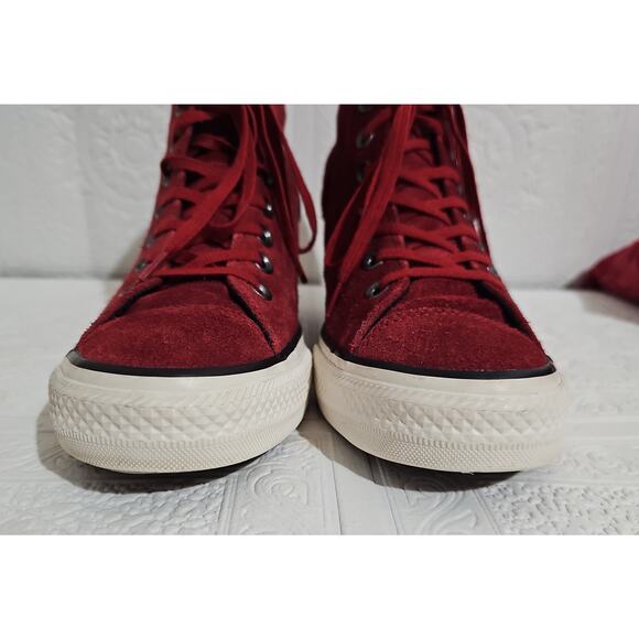 Converse Chuck Taylor Suede Lux Wedge Heel High Top Womens 9 Burgundy Sneaker - Picture 7 of 16